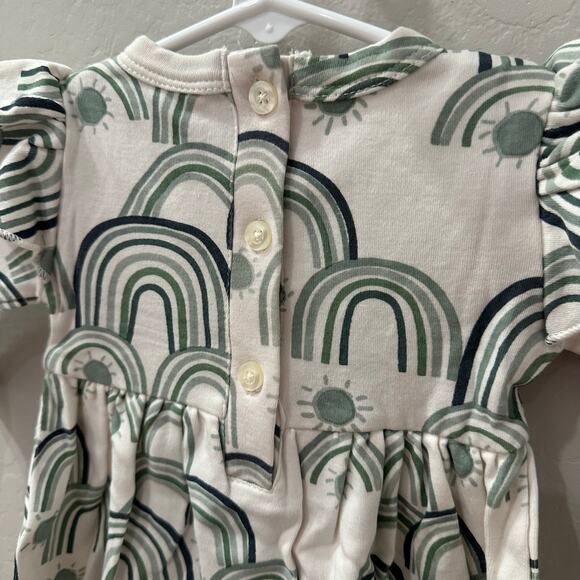 NWT Kate Quinn Sea Pine Blue Rainbow Long Sleeve Ruffle Dress - Picture 6 of 9